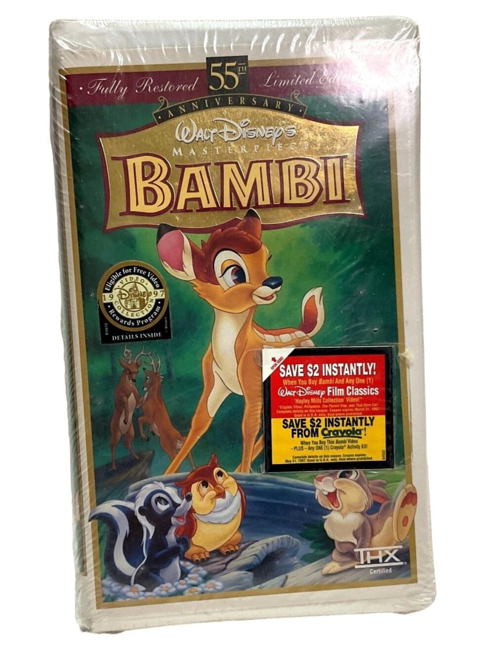 NIB Bambi VHS Movie 55th Ann Limited Edition Disney Masterpiece THX 86936-0238-1
